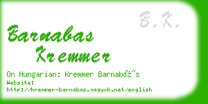 barnabas kremmer business card